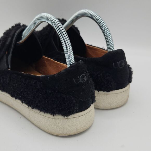 Ugg Ricci Faux-Fur Black  Teddy bear Slip-on Sneakers - Picture 4 of 8